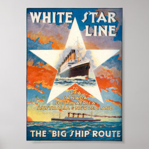 Vintagevitstjärnan fodrar reser affischen poster