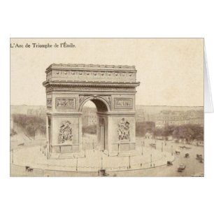 Vintagevykort av Arcet de Triomphe de l'Etoil Hälsningskort