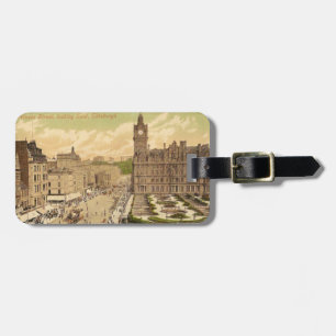 Vintagevykort av Princes Gata, Edinburgh Bagagebricka