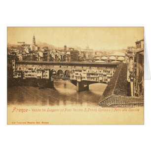 Vintagevykort, Florence, italien OBS Kort