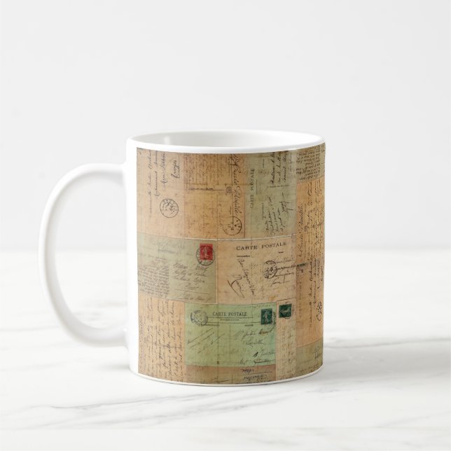 VintagevykortCollage Kaffemugg (Vänster)