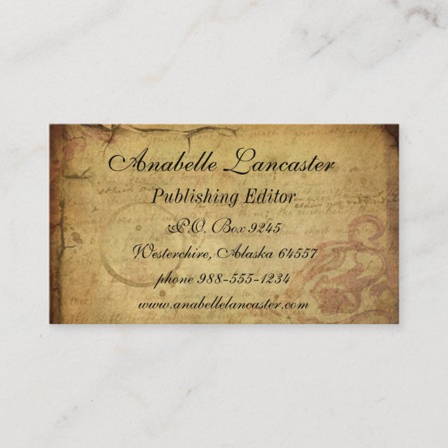 Vintagevykortvisitkort Visitkort (Framsida)