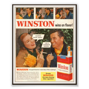 VintageWinston cigarett som annonserar 1955 Fototryck