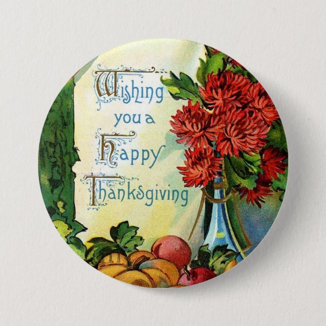Vintagewishen per happy thanksgiving knäppas knapp (Framsida)