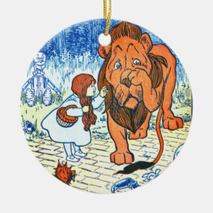 VintageWizard of Oz illustration - Dorothy & Julgransprydnad Keramik