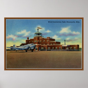 VintageWold-Kammarherre flygplats Minneapolis Poster