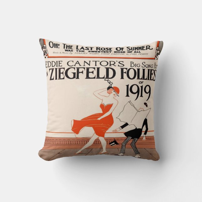 VintageZiegfeld galenskaper 1919 Kudde (Framsida)