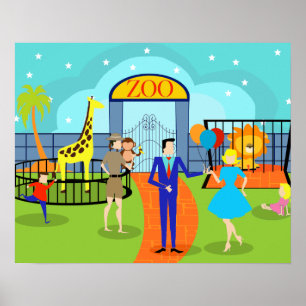 VintageZooaffisch Poster
