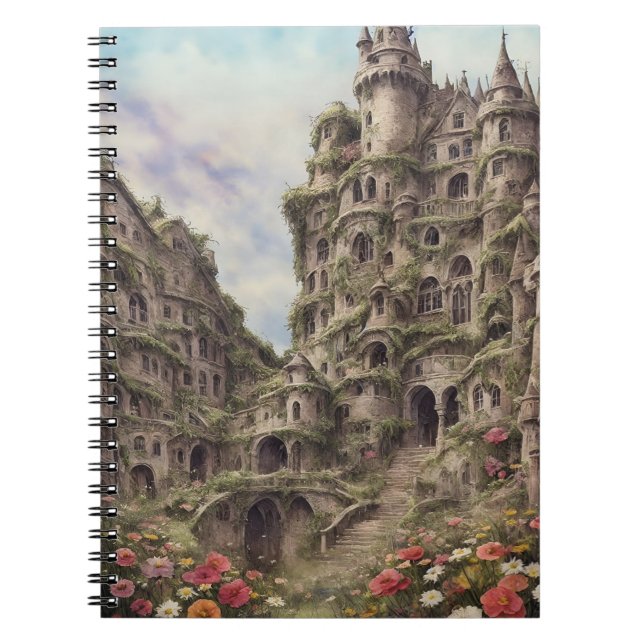 vintaje fantasy house flowers 2 anteckningsbok (Framsidan)