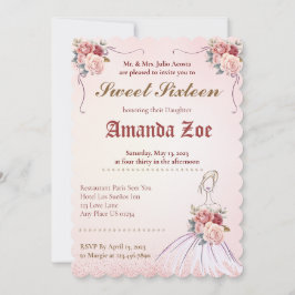 Vintange Sweet 16/Quinceañera-inbjudan Inbjudningar