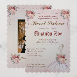 Vintange Sweet 16/Quinceañera-inbjudan Inbjudningar