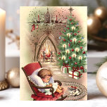 Vintåring Julkattungar Sleeping Baby Fireplace Helgkort<br><div class="desc">Vintage julklapp Helgdag för att stjäla Baby eldstad. Den här designen har en sömnkattunge och baby framför en eldstad och Julgran. Vilken vacker helgdag. Anpassa det här anpassad design med ditt eget i hälsning.</div>