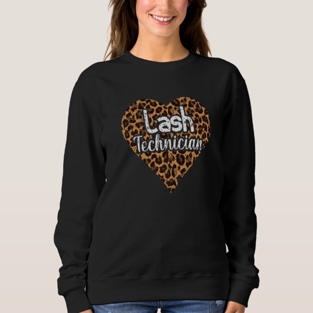 Vintee Lash Technician Leopard Eyelash Lash Tech T Shirt (Framsida)