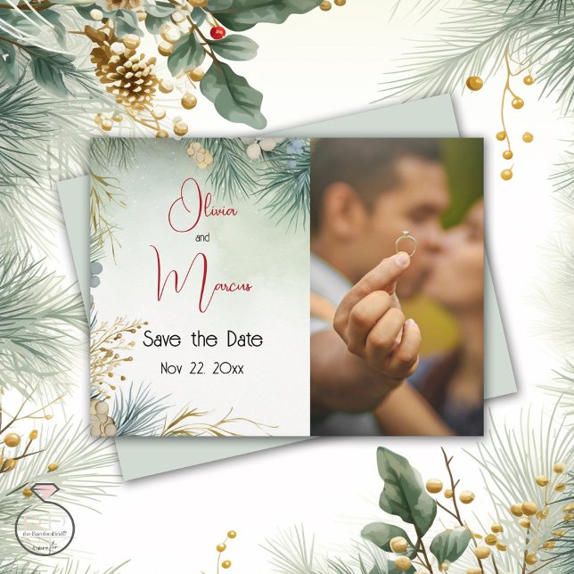 Vinter Akvarell Grönska Vykort (Skapare uppladdad)