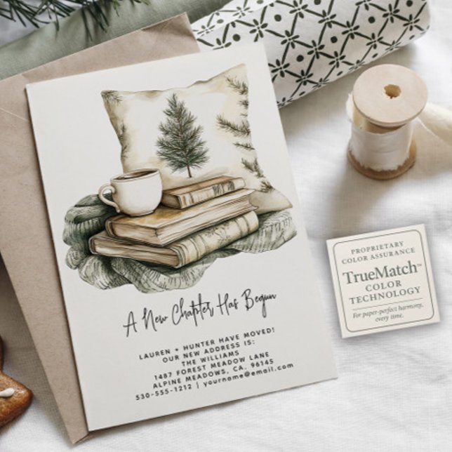 Vinter Akvarell Nytt kapitel har börjat Högtid Meddelande Vykort (Skapare uppladdad)