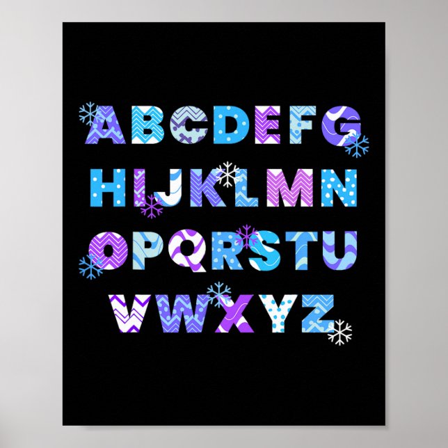 Vinter Alfabetet Abcs Förskolelärare Barn  Poster (Framsidan)