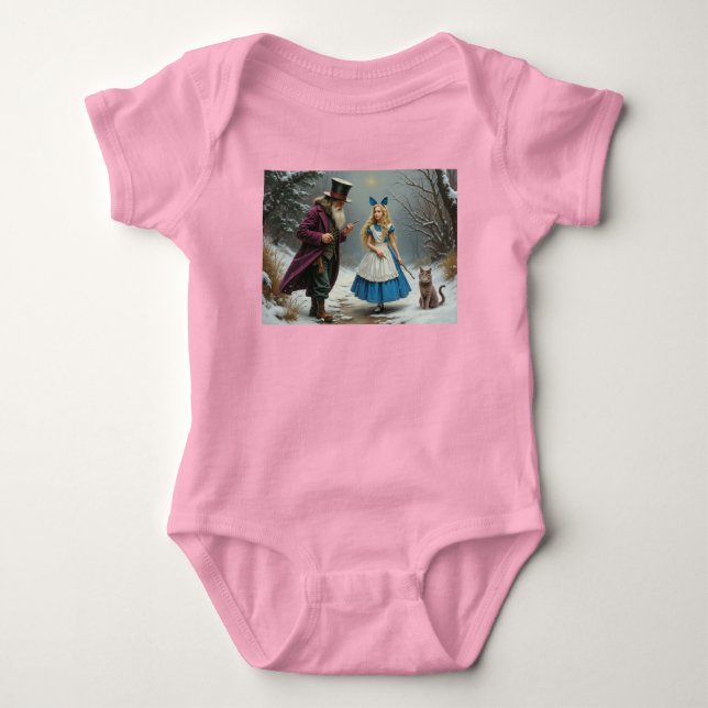Vinter Alice baby rosa body T Shirt (Framsida)