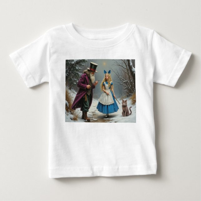 Vinter Alice baby vit skjorta T Shirt (Framsida)