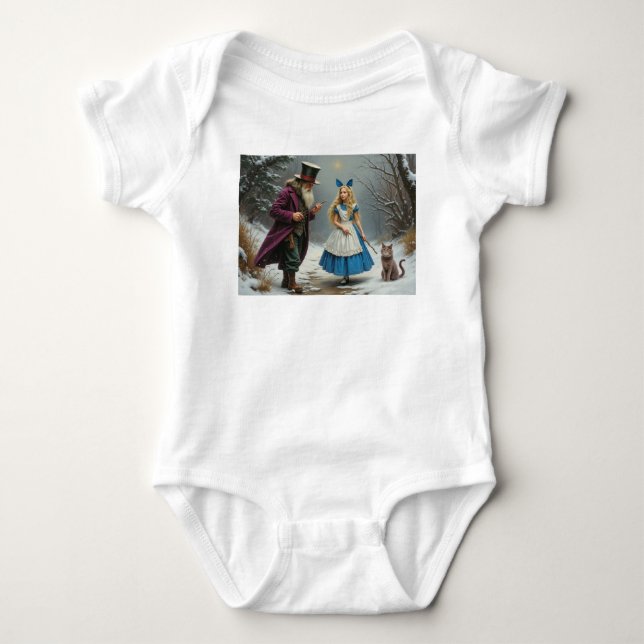 Vinter Alice babyvit bodysuit T Shirt (Framsida)