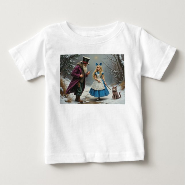 Vinter Alice babyvit skjorta T Shirt (Framsida)
