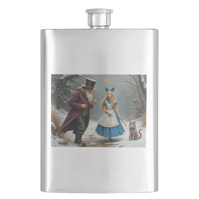 Vinter Alice flask i rostfritt stål Fickplunta (Framsidan)