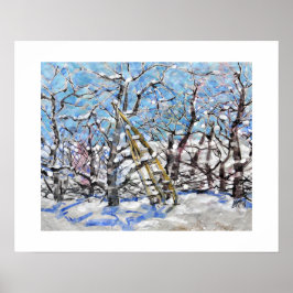 Vinter äppelbeskärning / konstnär Larry Lerew Poster