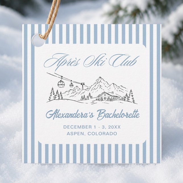 Vinter Apres Ski Sängemiddag  Gåvor Etiketter (Skapare uppladdad)