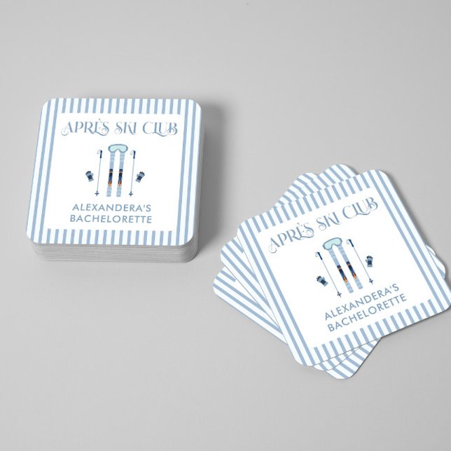 Vinter Apres Ski Sängvätningsparty  Underlägg Papper Kvadrat (Skapare uppladdad)