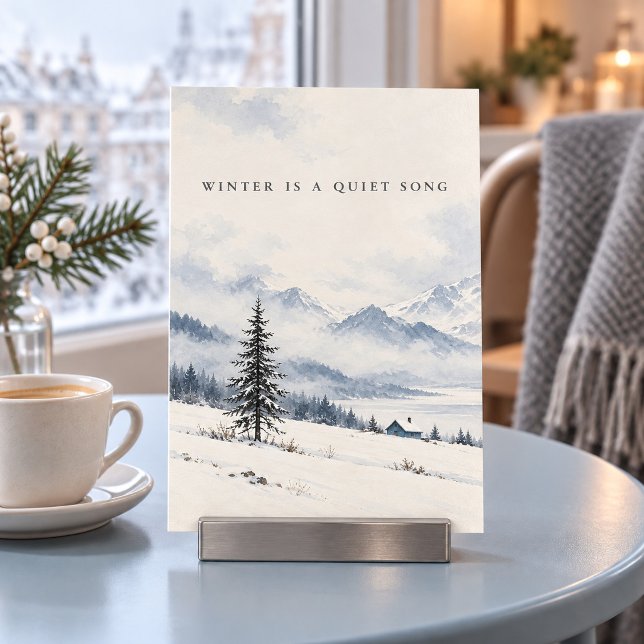 Vinter är ett tyst sång konsttryck poster (4 x 6 inch unframed semi-gloss print. Flat printed artwork. Styled scene; props not included.)