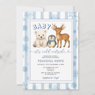 Vinter Arktisk Baby Det är kallt ute Baby Shower Inbjudningar