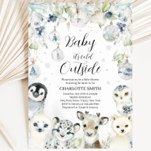 Vinter Arktiska Djur Baby Shower