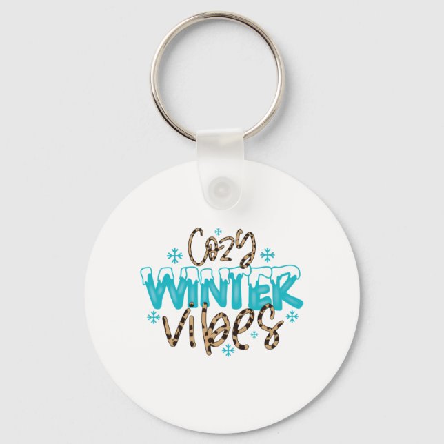 Vinter Art Mysigt Winter Vibes Nyckelring (Framsida)