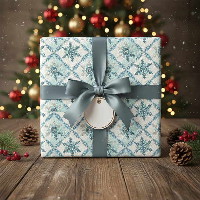 Vinter av blåfenad snöflake Mönster Presentpapper (Skapare uppladdad)