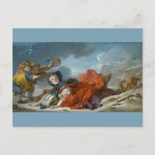 Vinter av Jean-Honore Fragonard Vykort