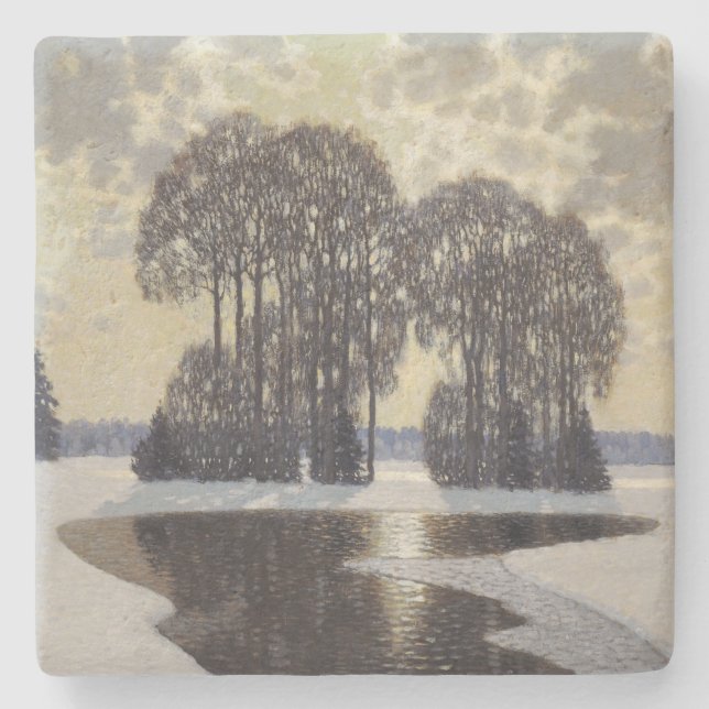 Vinter (av Vilhelms Purvitis) Stenunderlägg (Framsidan)