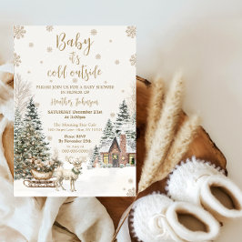 Vinter Baby Det är Kall, Snöflingor Baby Shower Inbjudningar