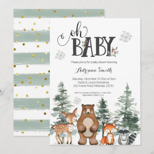 Vinter-baby-inbjudan om babyduschdusch inbjudningar