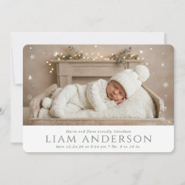 Vinter Baby Oliv Annonsering Inbjudningar