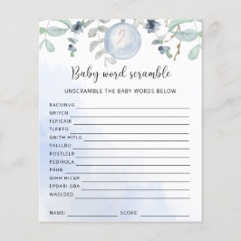 Vinter Baby Ordkryss | Baby Shower Lek