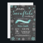Vinter Baby Shower Aqua Snowflake Chalkboard Inbjudningar<br><div class="desc">Inbjudan till Winter Baby Shower. Aqua Snowflake. Bjud in barn eller flicka. Winter Helgdag Baby Shower Inbjudan. Aqua och White Snöflingor. Bakgrund för kalkbord. Om du vill göra ytterligare anpassningar klickar du på knappen "Anpassa" och användor verktyg som är utformat för att ändra mallen.</div>