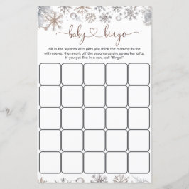 Vinter Baby Shower Bingo Spel