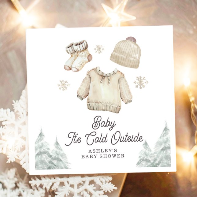 Vinter Baby Shower Det är Kallet utanför Unisex Sn Pappersservett (Skapare uppladdad)