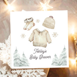 Vinter Baby Shower Det är Kallet utanför Unisex Sn Pappersservett