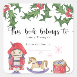 Vinter Baby Shower - det här bok-tillhöret till Fyrkantigt Klistermärke