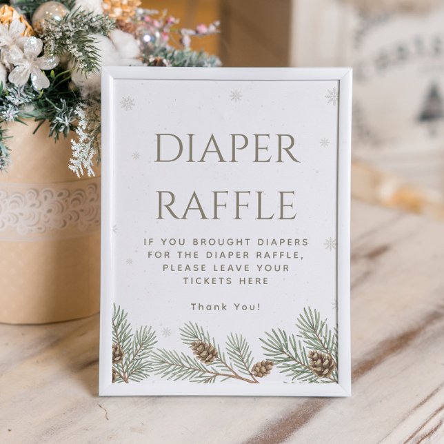 Vinter Baby Shower Diaper Raffle Poster (Skapare uppladdad)