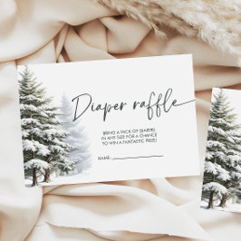 Vinter Baby Shower Diaper Raffle Tilläggskort