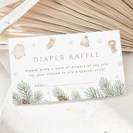 Vinter Baby Shower Diaper Raffle Tilläggskort