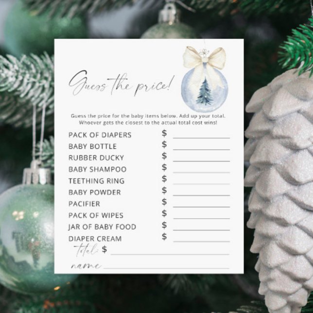 Vinter baby shower Gissa priset spel (Skapare uppladdad)