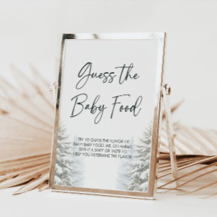 Vinter Baby Shower gissar att Baby matspelsskylten Poster