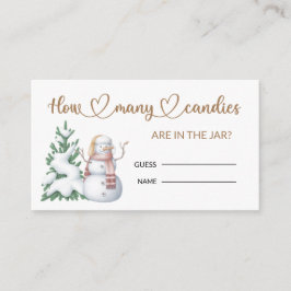 Vinter Baby Shower gissar hur många kaniner Tilläggskort